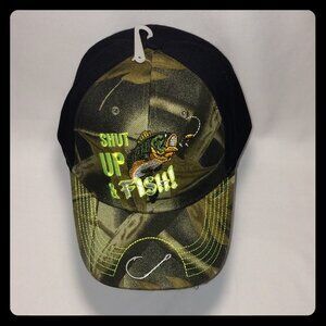Shut Up and Fish Camo Fishing Hat T117 ZJN8009